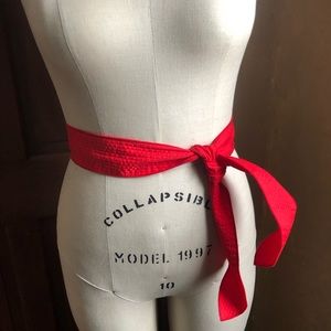 Red Waist Belt Quilted Cummerbund 80’s